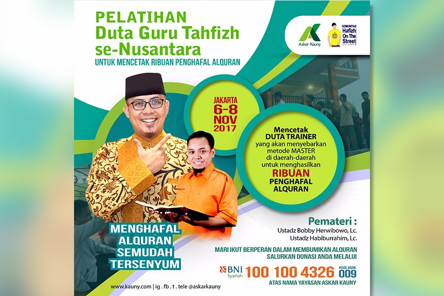 Askar Kauny Pilih 100 Duta Guru Tahfizh se-Nusantara